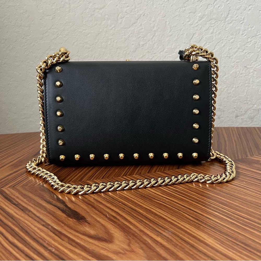 Gucci Calfskin Studded Small Padlock Shoulder Bag Black - Picture 2 of 16